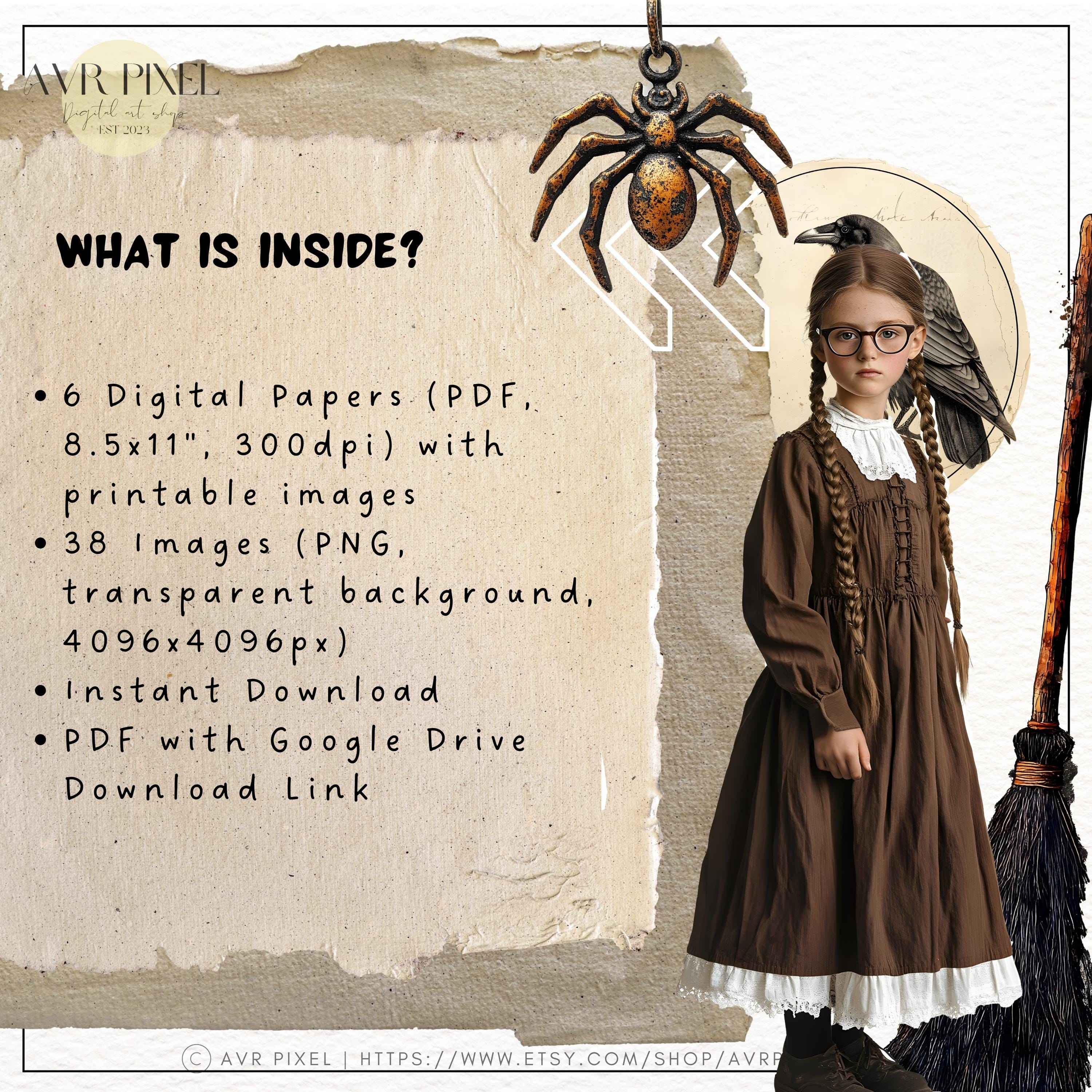 Rustic Halloween Ephemera Kit | Gothic Junk Journal & Vintage Collage | Digital Download