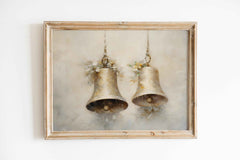 Vintage Christmas Bells Print: Farmhouse Holiday Wall Art (PDF Download)