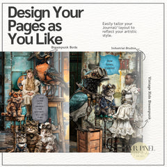 200 Vintage Steampunk Ephemera Printable, Junk Journal Kit, DIY Collage Pack (PDF Download)