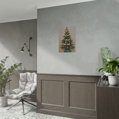 Charming Vintage Christmas Tree Oil Painting Poster Print Unframed