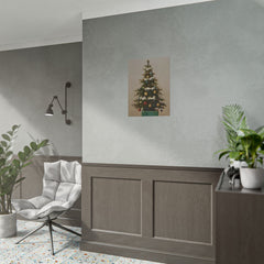 Charming Vintage Christmas Tree Oil Painting Poster Print Unframed