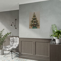 Charming Vintage Christmas Tree Oil Painting Poster Print Unframed