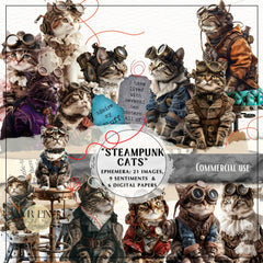 200 Vintage Steampunk Ephemera Printable, Junk Journal Kit, DIY Collage Pack (PDF Download)