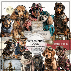 200 Vintage Steampunk Ephemera Printable, Junk Journal Kit, DIY Collage Pack (PDF Download)