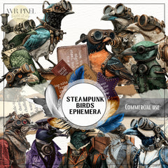 200 Vintage Steampunk Ephemera Printable, Junk Journal Kit, DIY Collage Pack (PDF Download)