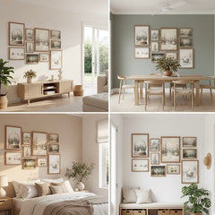 Vintage Farmhouse Christmas Prints: Rustic Winter Wall Art Set (PDF Download)