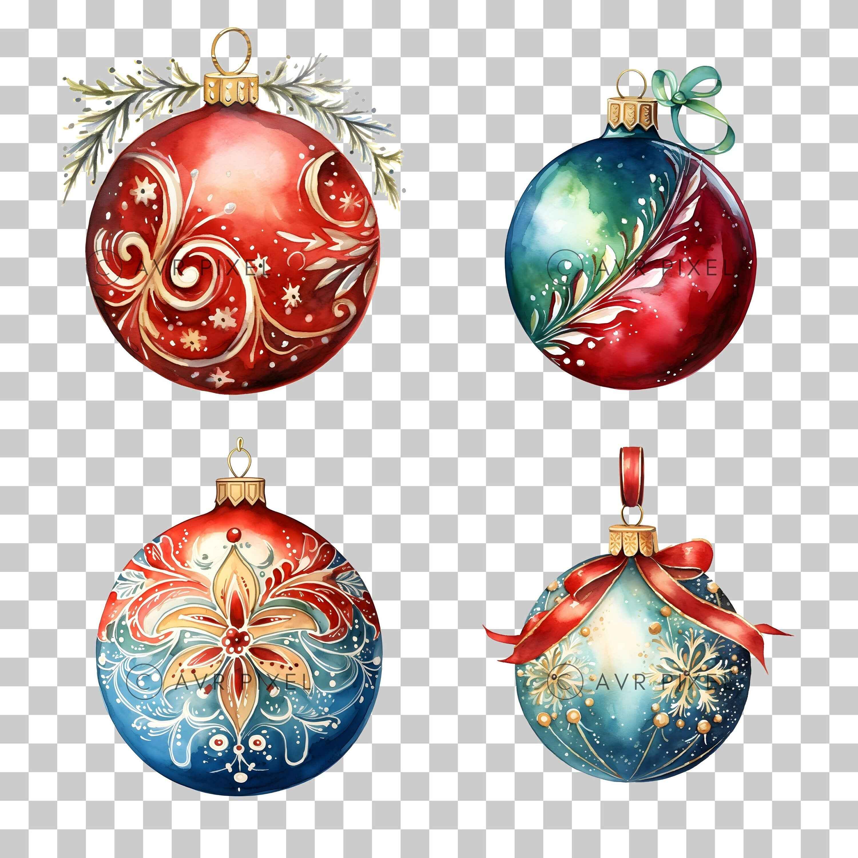 Christmas Bauble Clipart: PNG Ornaments & Phrases (PDF Download)