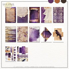 Halloween Digital Paper Pack | Rustic Vintage Scrapbook Sheets & Journaling Pages | Commercial Use