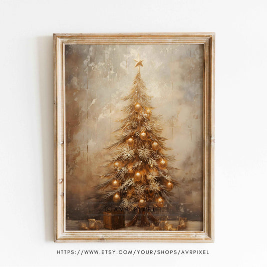 Vintage Christmas Bell Print: Farmhouse Holiday Wall Art (PDF Download)